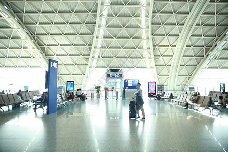 下午的机场候机楼背景图片