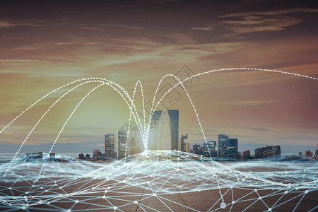 智能城市科技云数据互联系统背景图片