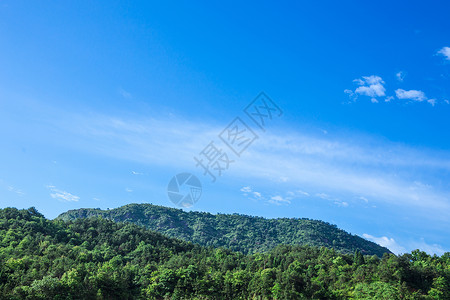 板报大树素材清新自然山蓝天白云背景背景