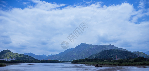 清新自然大气清澈楠溪江风景背景