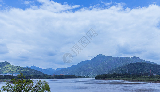 清新自然大气清澈楠溪江风景背景