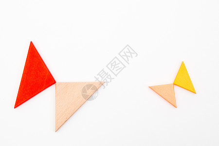 三角形方块儿童积木蝴蝶创意摆拍背景