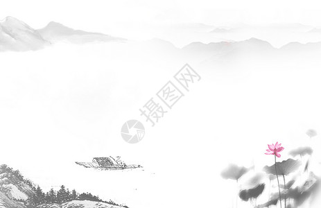 山野花中国风banner背景素材设计图片