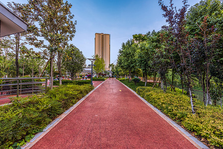 红色地产城市园艺绿化背景