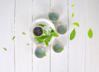 绿茶干茶文化设计图片