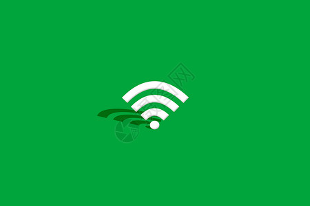WIFI标志绿色信号标志展示设计图片