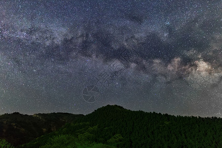 山里夜景山里的星空 星星 银河背景