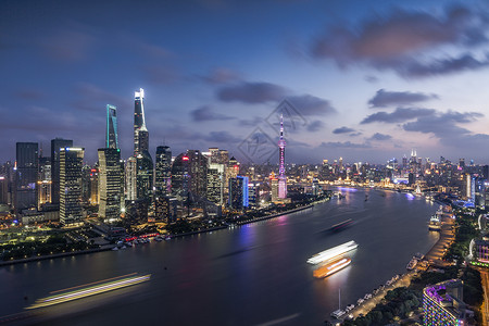星光璀璨的上海北外滩夜景图片
