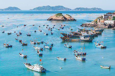 舟山沈家门海岸海岛沙滩海湾背景