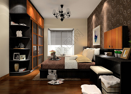 新中式卧室效果图图片