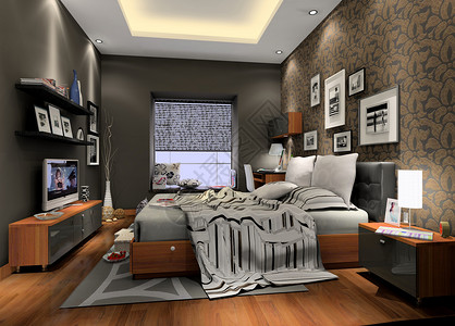 新中式卧室效果图图片