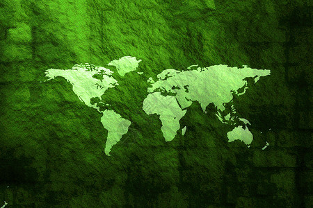 世界地图墙地球图案绿色背景设计图片