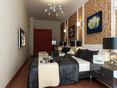 实木套房欧式室内装修效果图设计背景