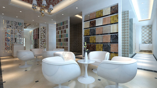 团圆饭展板设计瓷砖墙纸建材专卖店装修效果图背景