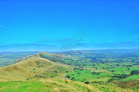 俯视山丘英国英格兰旅游景点峰区山头俯视背景