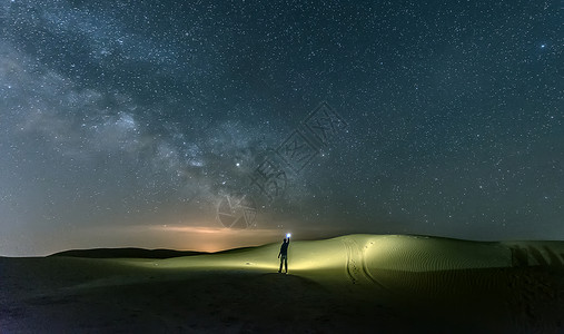 原创沙漠夜晚沙漠星空背景