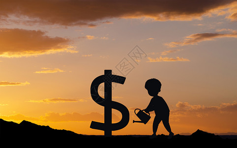 孩子金钱投资理财新概念设计图片