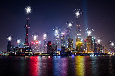 上海建筑灯泡创意图高清图片