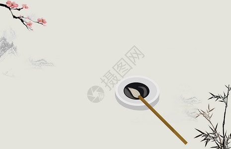 中国风笔卷水墨中国背景01设计图片