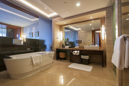 浴室柜设计高级酒店的洗手间背景