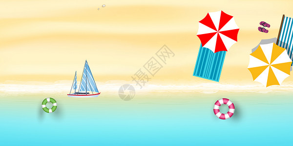 沙滩风筝暑假设计图片