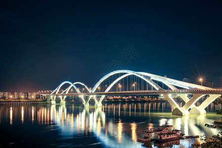 柳州广雅大桥夜景背景