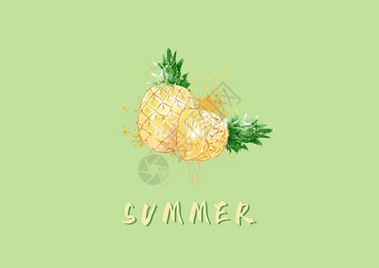 简约菠萝菠萝 夏天设计图片