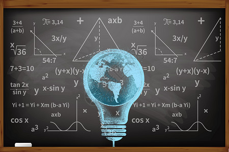 成功方程式黑板上的知识设计图片