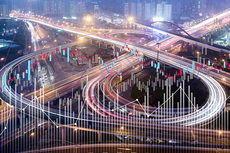 城市立交桥夜景科技城市设计图片