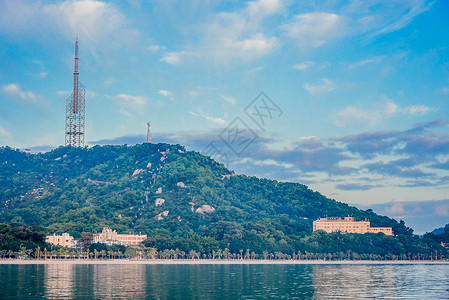 周山海景珠海海岸-珠海渔女风景区海景背景