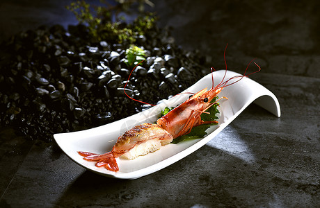 日式菜单美食龙虾背景