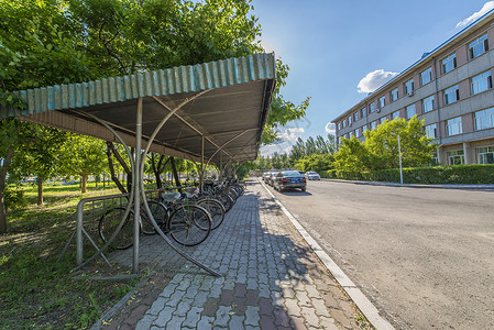 停车场道闸校园车棚背景