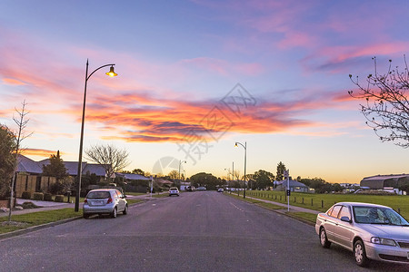 欧美别墅欧洲的夕阳背景