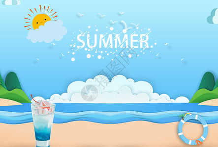 饮料主题夏天 假日 主题 海报设计图片