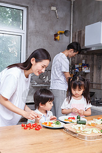 中国料理家庭亲子厨艺背景