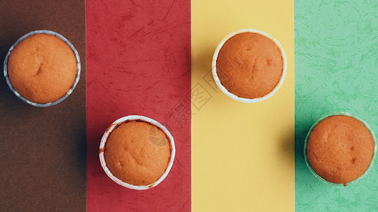 纸杯蛋糕色彩烤松饼高清图片