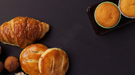 面包羊角面包早餐高清图片