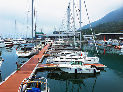 深圳大鹏新区港湾游船背景