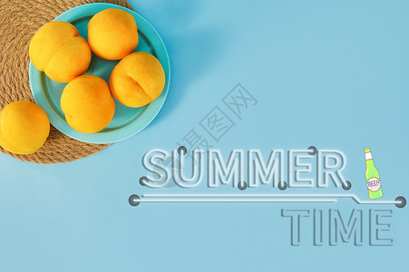 黄色柠檬插画缤纷夏日设计图片