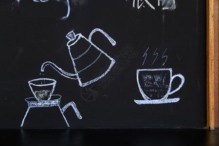 咖啡店的黑板背景图片