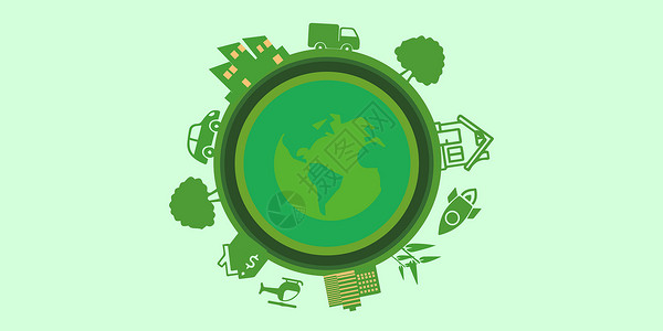 可持续发展图标创意绿色背景设计图片