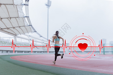 运动心跳奔跑的运动员设计图片