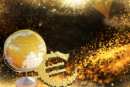 金色地球海报粒子金融设计图片