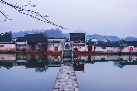 水墨宏村背景图片