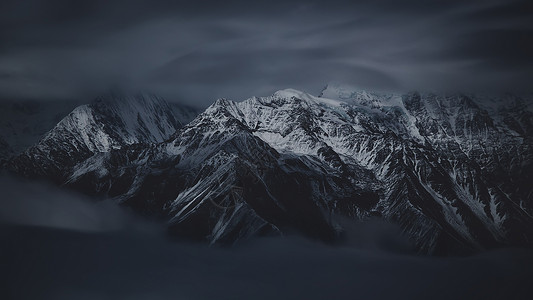 雪山黄昏贡嘎雪山背景