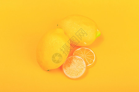 黄色酸柠檬黄色的柠檬背景