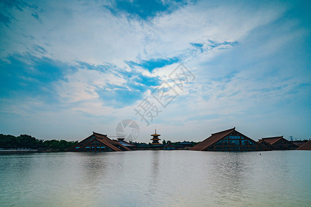 日落蓝色天空背景图片