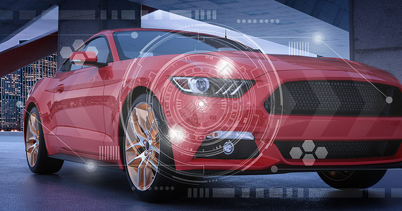 红色机械背景超级跑车背景设计图片