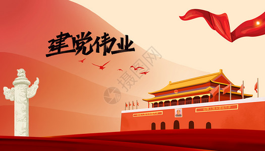 七一建党节中国梦背景图片