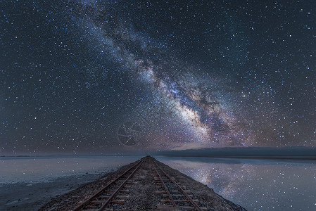 海洋星星边框茶卡盐湖银河背景